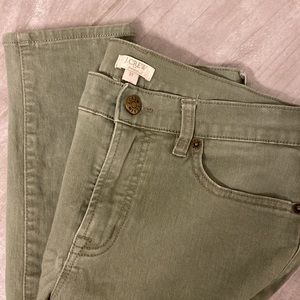 J Crew Size 27 Stretch olive green crop skinny jeans